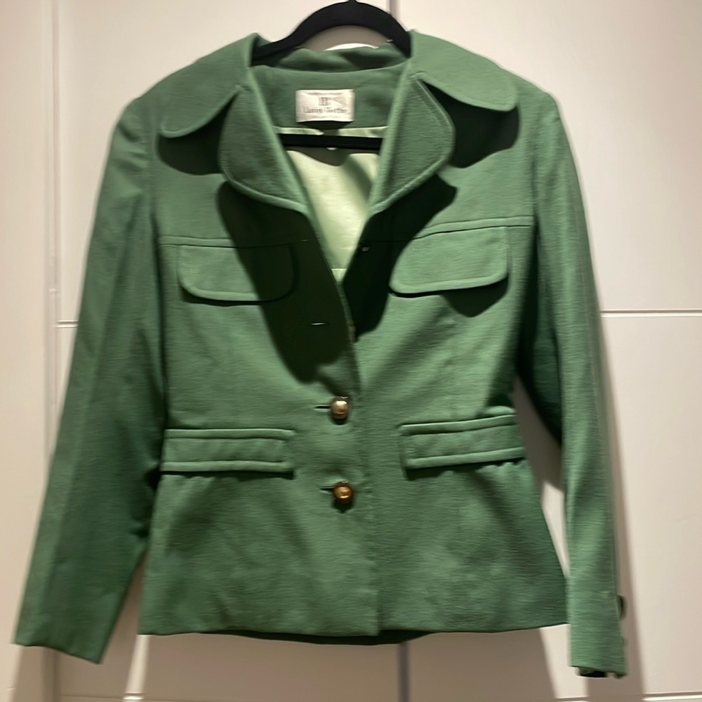 Women's Green Tailored Jacket - Vintage Style